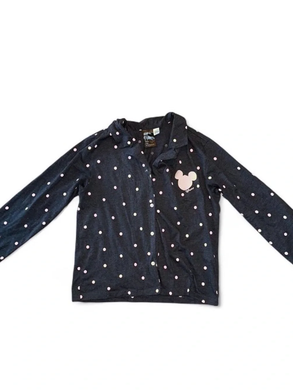Women’s Disney x H&M Dark Gray Polka Dot Pajama Set with Pink Mickey Accent - Picture 3 of 7